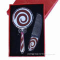 Candy-shaped Hair Comb with Mirror, Suitable for Various Kind of Hair Style/OEM Orders are Welcome
